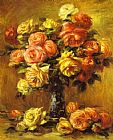 Pierre Auguste Renoir Roses in a Vase painting